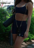 Load image into Gallery viewer, Black Faux Crocodile Inspired Crossbody iPhone Case

